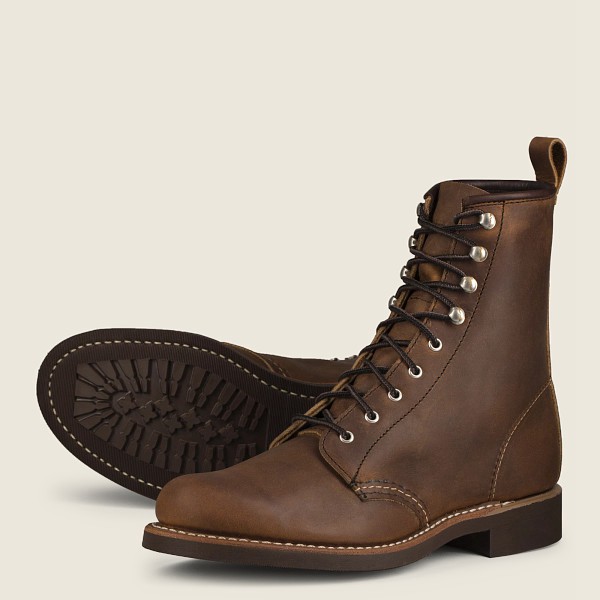 Red Wing Womens Silversmith - Short Rough & Tough Leather - Heritage Boots Brown - 4062AQFLI